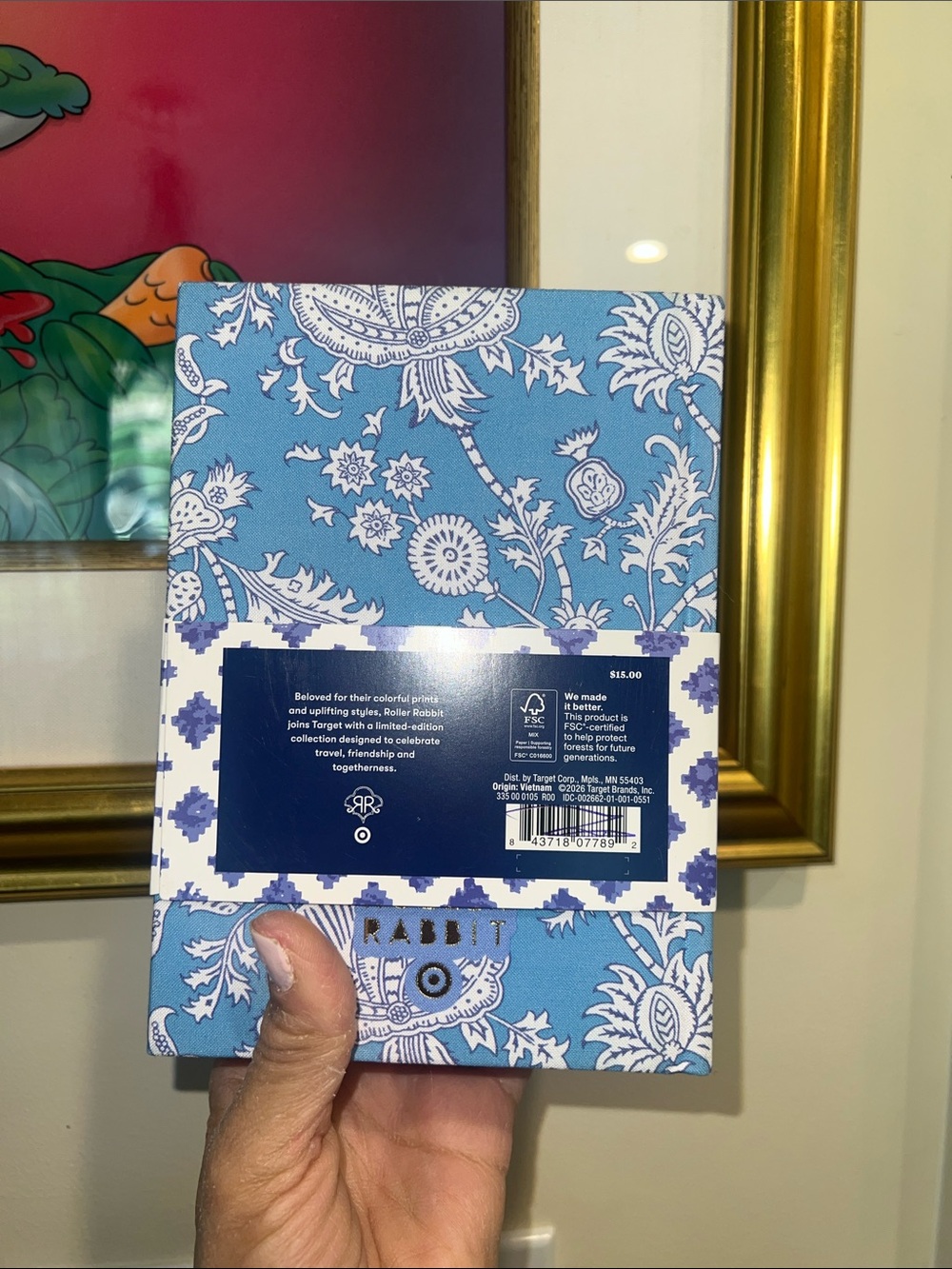 Roller Rabbit X Target  Green and Blue Patterned Notes Journal Set 💌 - Picture 3 of 6